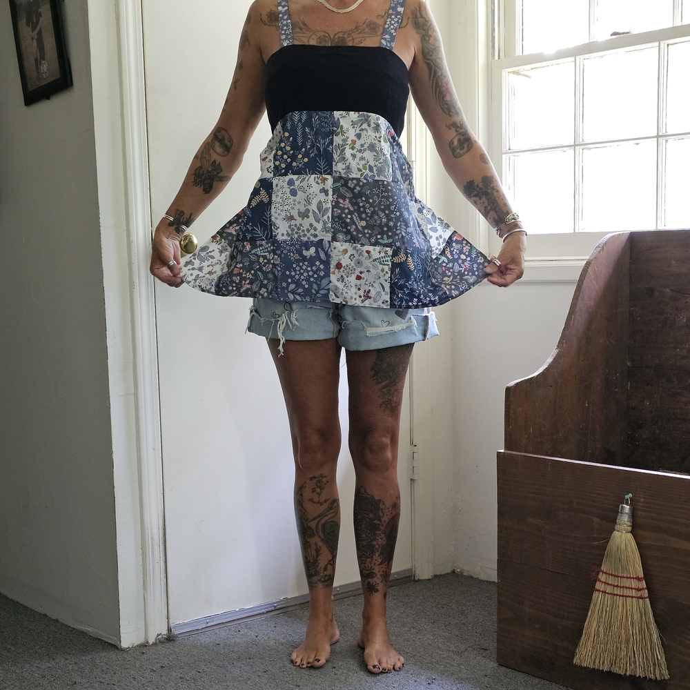 Sm/Med/Lg Handmade, Hippie, Patchwork, Open Back, Summer Halter Top